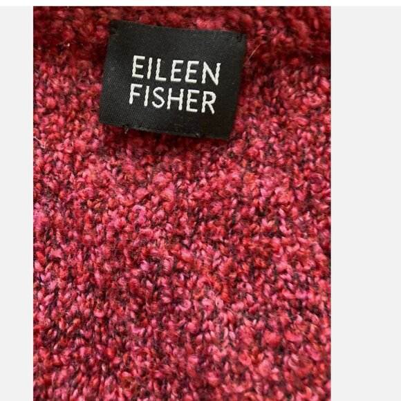 Eileen Fisher Merino Wool Cashmere Blend V Neck Cardigan Sweater L cropped boxy - Picture 2 of 10
